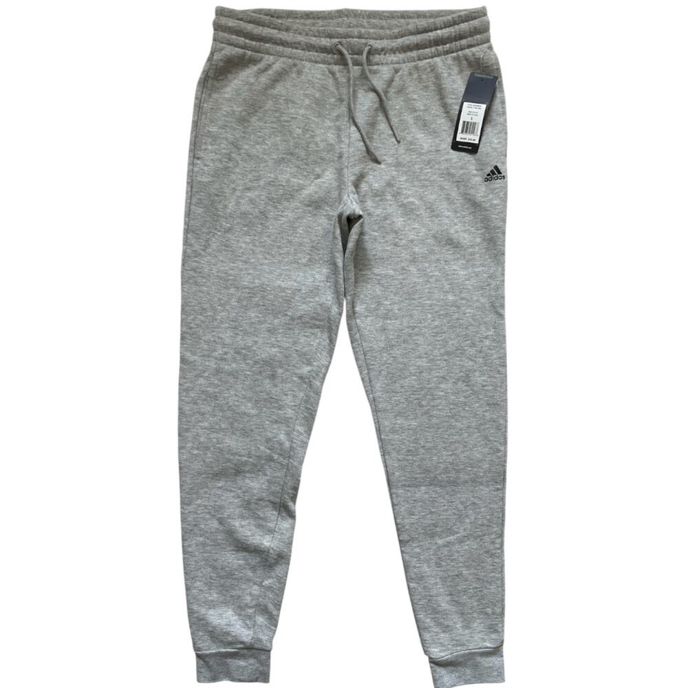 Adidas Womens Fleece Jogger Pants Small Gray Athleisure Loungewear NWT